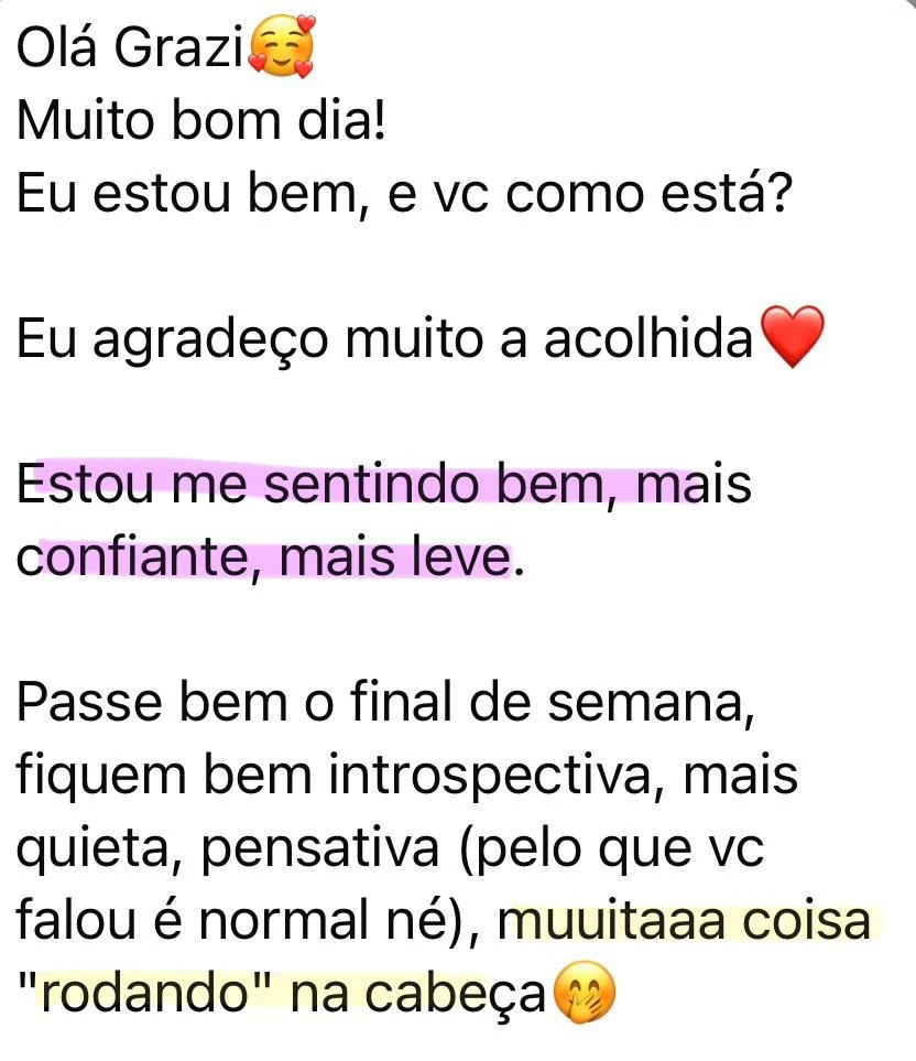 Depoimento escrito de participante de uma edição anterior, relato 5