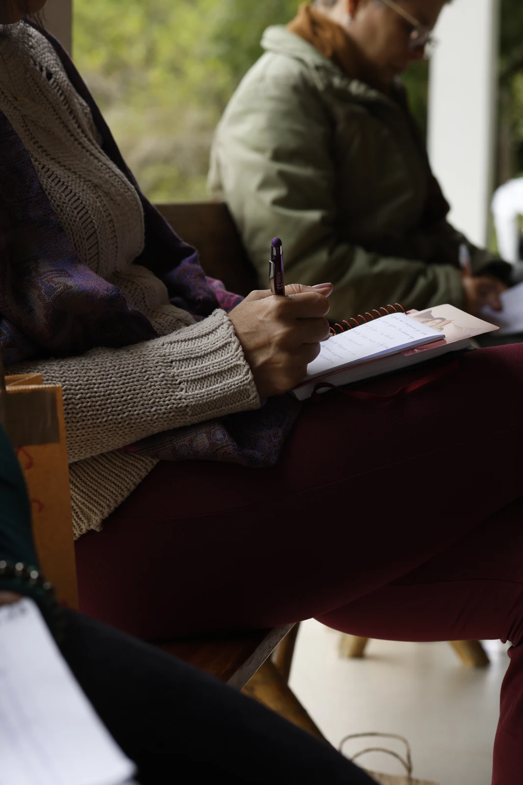 Participante registrando suas percepções